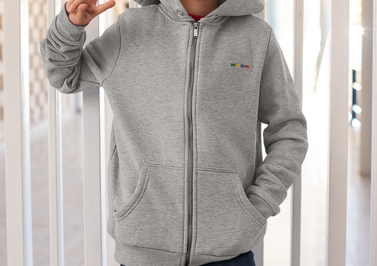 Young Noor Multi Color - Toddler Full-Zip Fleece Hoodie HEATHER GRAY