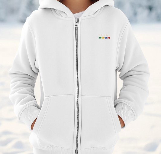 Young Noor Multi Color - Toddler Full-Zip Fleece Hoodie WHITE