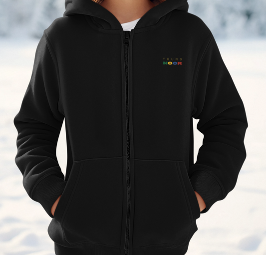 Young Noor Multi Color - Toddler Full-Zip Fleece Hoodie BLACK